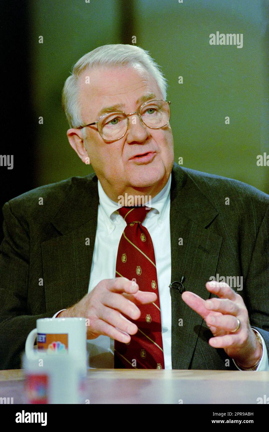 Ehemaliger Reagan Generalstaatsanwalt Edwin Meese während der NBC-Fernsehsendung Meet the Press am 26. September 1999 in Washington, DC. Stockfoto