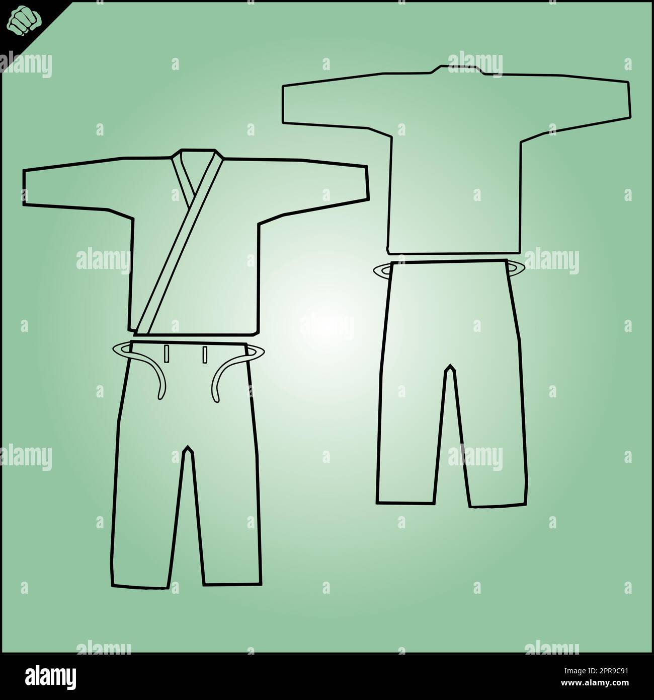 Kampfsport Karate, Judo, Jiu-jitsu dogi, Kimono Stockfoto