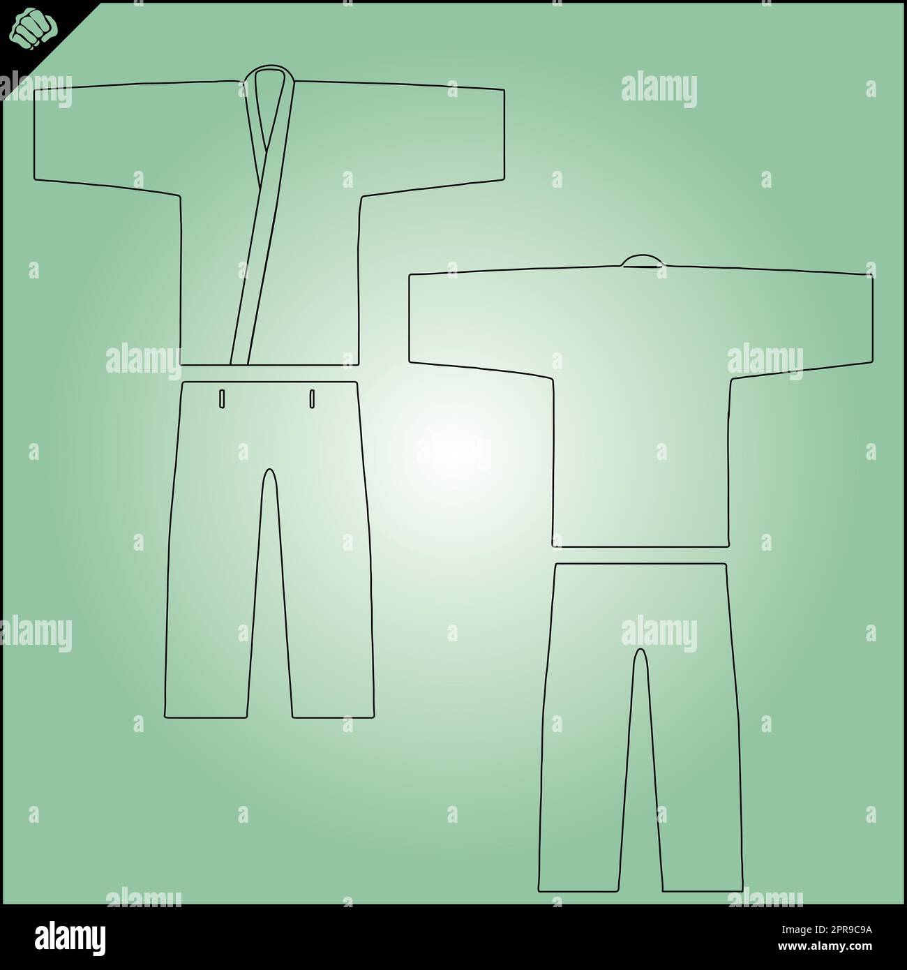 Kampfsport Karate, Judo, Jiu-jitsu dogi, Kimono Stockfoto