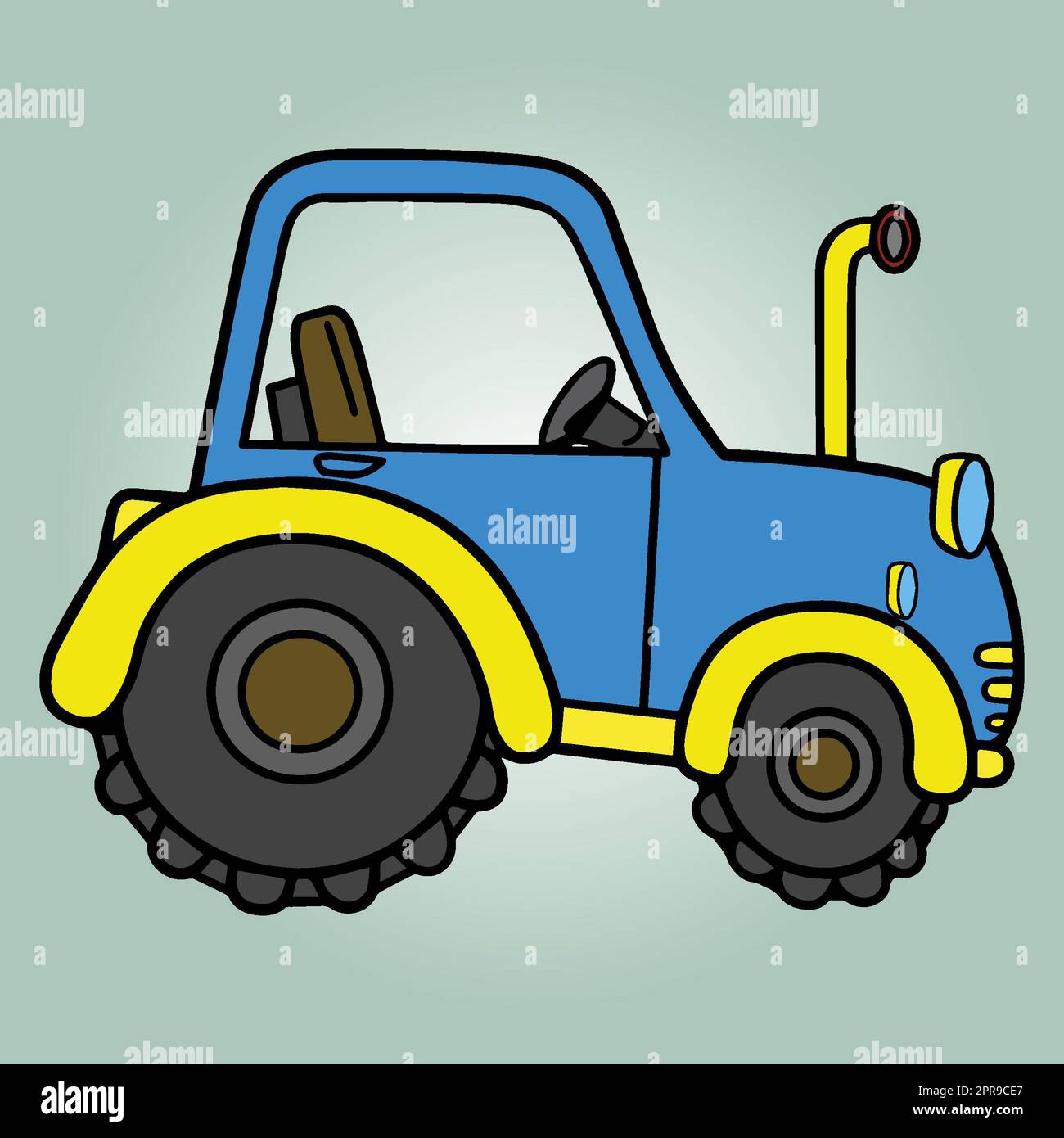 Traktor Spielzeug Cartoon Muster Vektor Illustration EPS-Symbol. Stockfoto