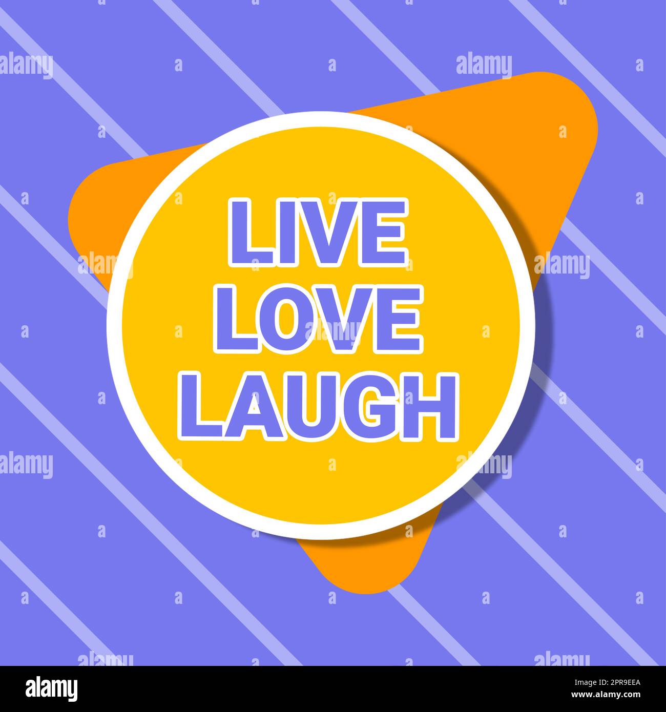 Schreiben mit Text Live Love Laugh. Wort geschrieben auf Be Inspiration positiv Genießen Sie Ihre Tage Lachen guter Humor Blank rund- und Dreiecksformen für die Geschäftsförderung. Stockfoto