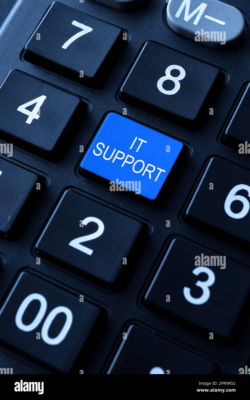 Konzeptioneller Titel IT-Support. Business Showcase Kreditvergabe Hilfe zu Informationstechnologien und verwandten Themen -49006 Stockfoto
