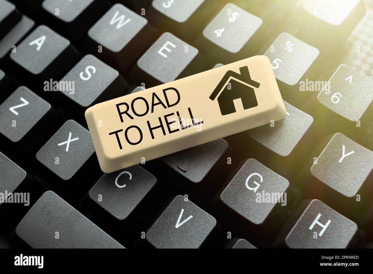 Handschriftenschild Road to Hell. Geschäftsübersicht extrem gefährlicher Durchgang Dark Ri unsichere Reise -48800 Stockfoto