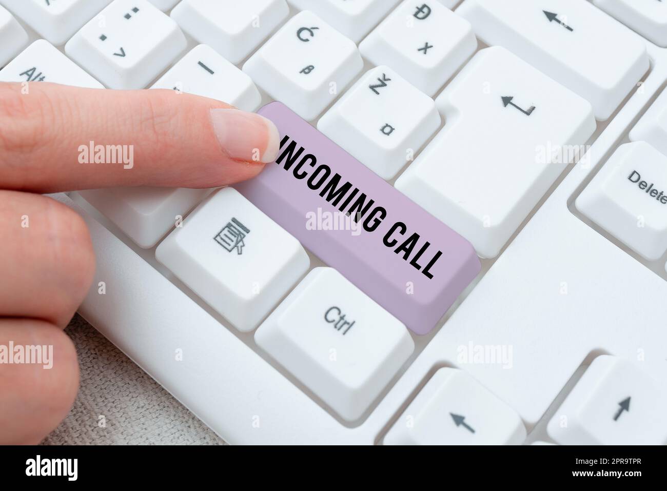 Handschriftszeichen eingehender Anruf. Geschäftsansatz Inbound Empfangener Anrufer-ID Telefon Voicemail VidCall -49116 Stockfoto