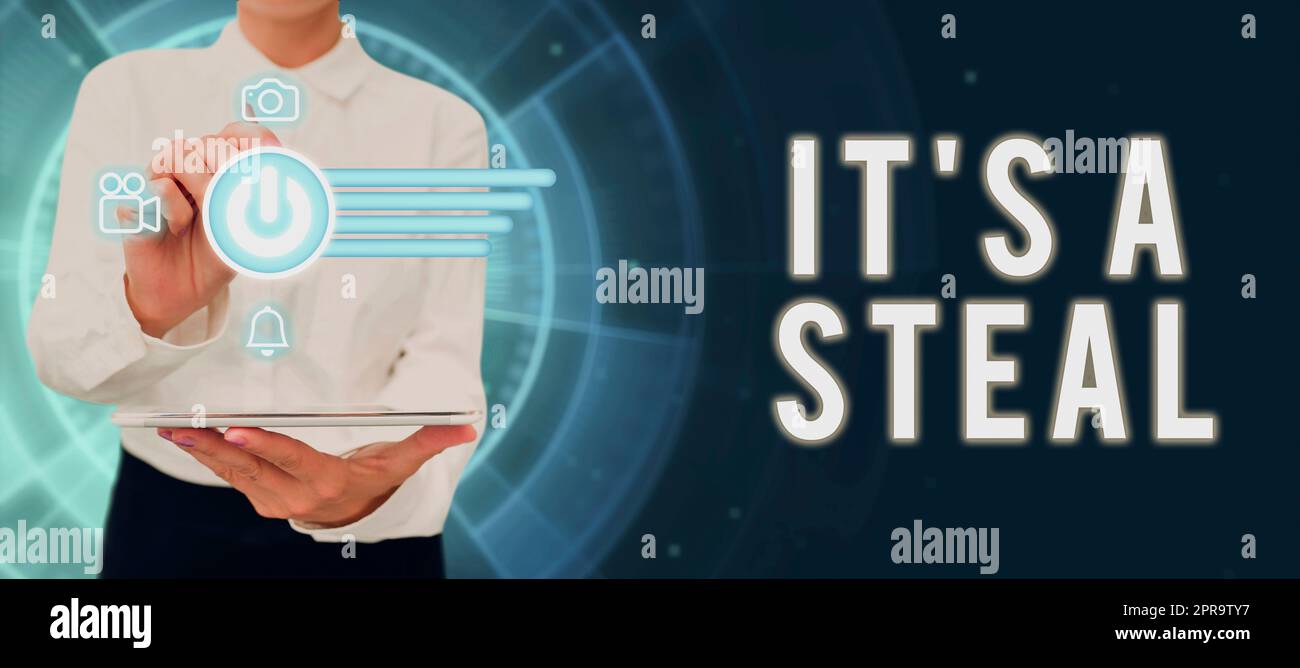 Inspiration mit dem Schild „IT S“ ist ein Schnäppchen. Konzeptfoto vertrauliche Informationen erhalten Cyber-Breaching Hacking Lady in Anzug hält Stift für erfolgreiche Teamarbeit. Stockfoto