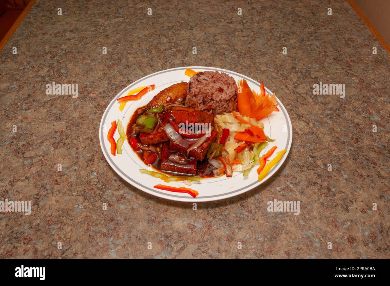 Köstlicher Jerk Tofu Stockfoto