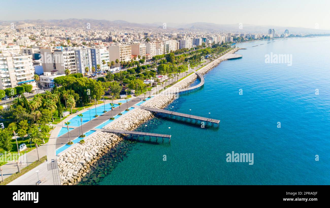 Luftaufnahme von Molos, Limassol, Zypern Stockfoto