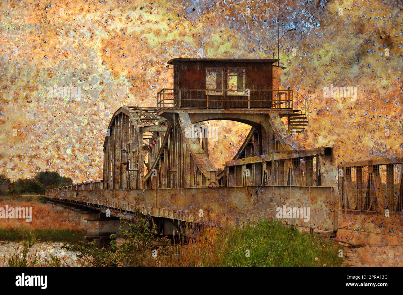 Alten Stahlbrücke Stockfoto