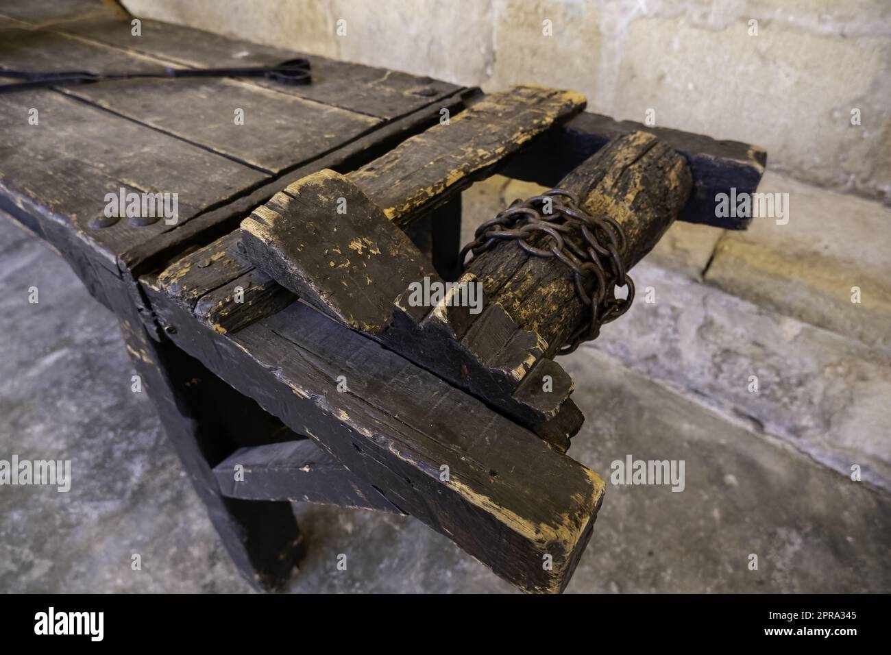 Mittelalterliche Folter Rack Stockfoto