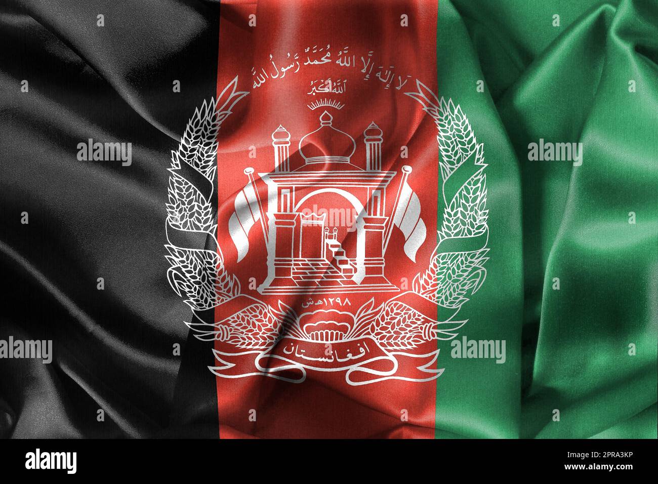 Afghanistan Flagge - realistische wehende Stoff Flagge Stockfoto