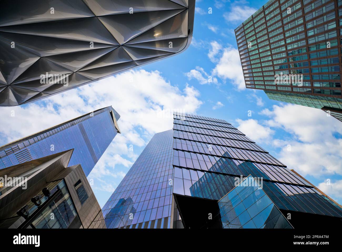 Blick auf die Wolkenkratzer von New York City Hudson Yards Stockfoto