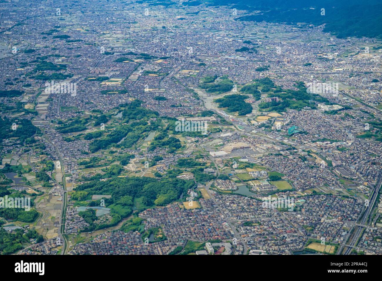 Luftaufnahme der Präfektur Nara Stockfoto