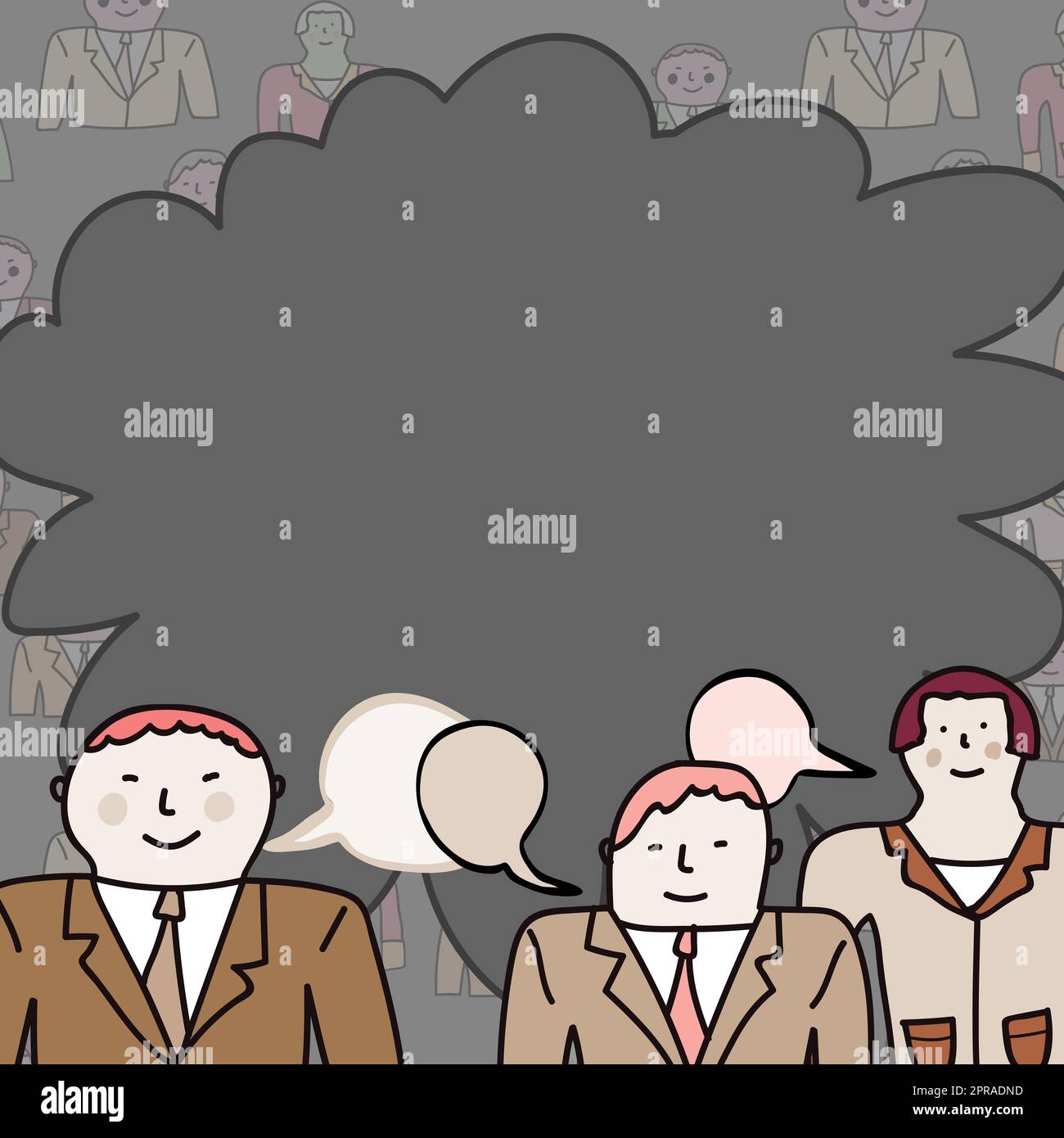 Geschäftsleute Kommunizieren Und Brainstorming Zu Meetings Durchführen. Drei Kollegen Diskutieren Über Wichtige Neuigkeiten. Führungskraft, Die Ihren Kollegen Neue, Brillante Ideen Vermittelt. Stockfoto