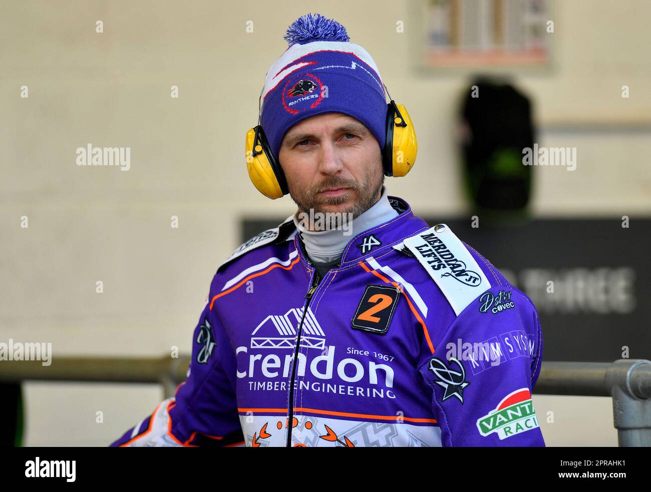 Manchester, Großbritannien. 24. April 2023. Hans Andersen von Peterborough während des SGB-Premiership-Spiels zwischen Belle Vue Aces und Peterborough im National Speedway Stadium, Manchester, am Montag, den 24. April 2023. (Foto: Edie Garvey | MI News) Guthaben: MI News & Sport /Alamy Live News Stockfoto