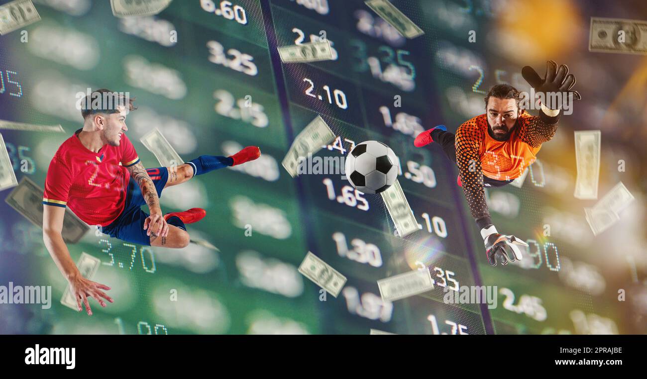 Online-Wetten, Analysen und Statistiken für Fußballspiele Stockfoto