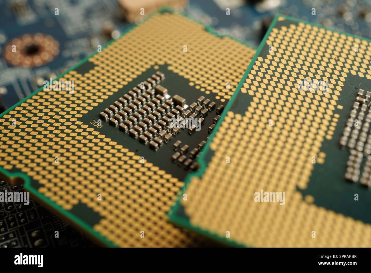 Zentraleinheit, CPU-Chipprozessor der Computerplatine, Elektroniktechnologie. Stockfoto
