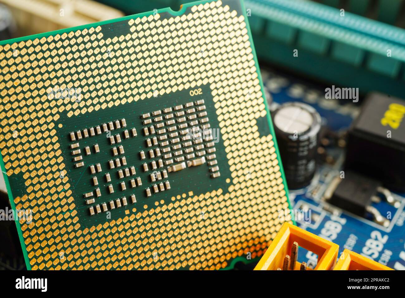 Zentraleinheit, CPU-Chipprozessor der Computerplatine, Elektroniktechnologie. Stockfoto