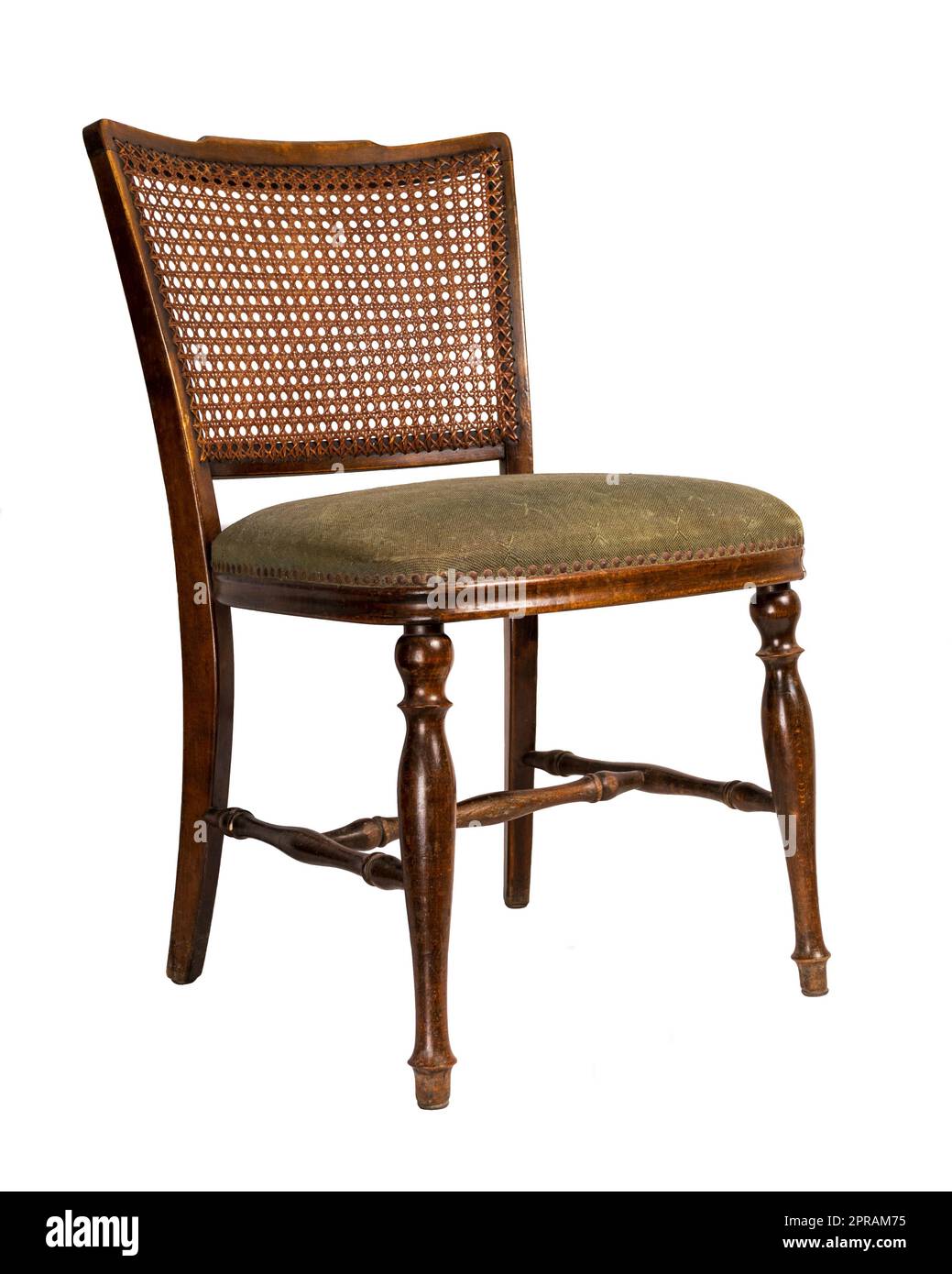 Französischer Stuhlstuhl im Retro-Stil, isoliert auf Weiß, mit Clipping Path Stockfoto