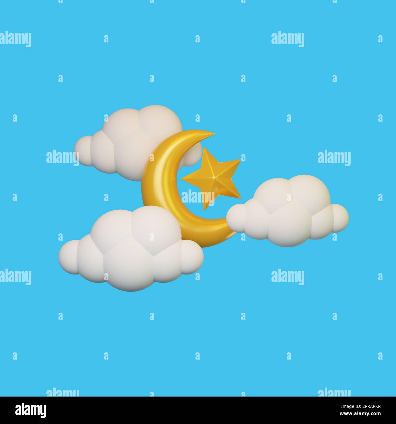 Islamische Dekoration, Mond- und Sternsymbol Stockfoto