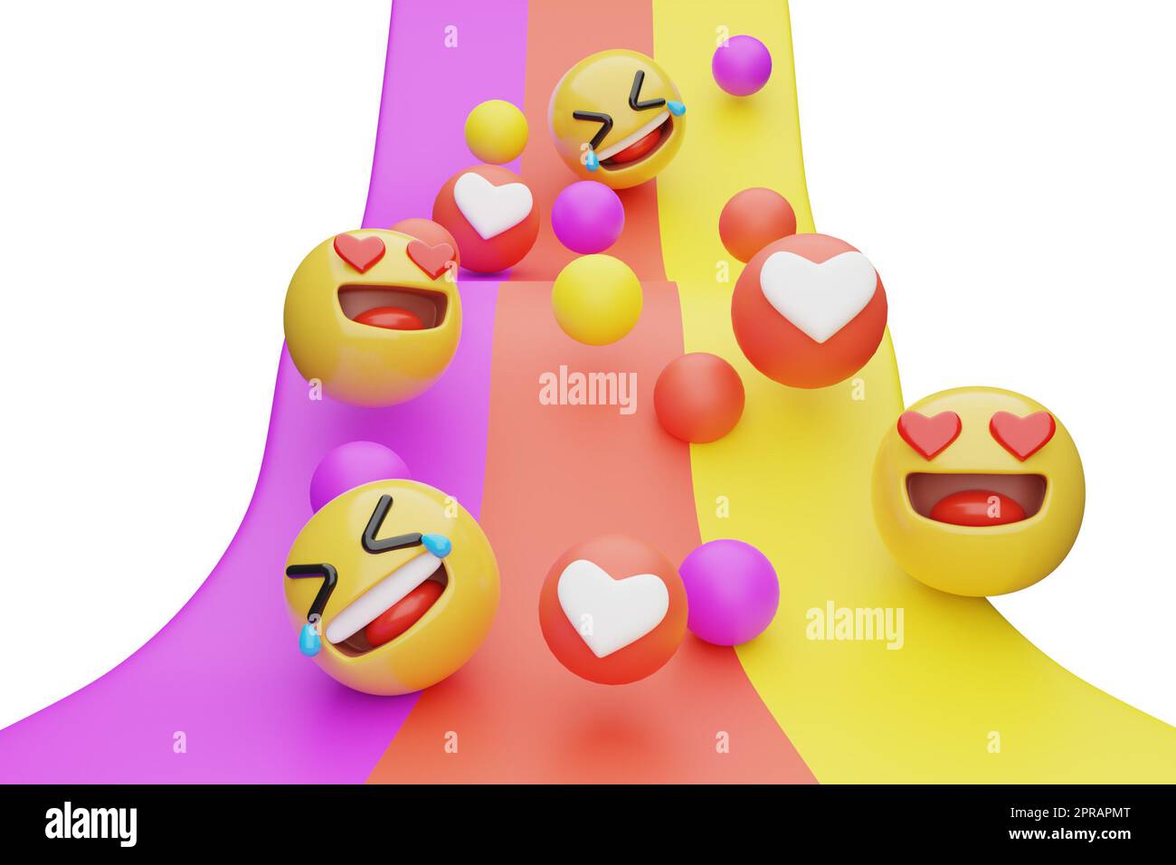3D farbenfroher Emoji-Tag Stockfoto