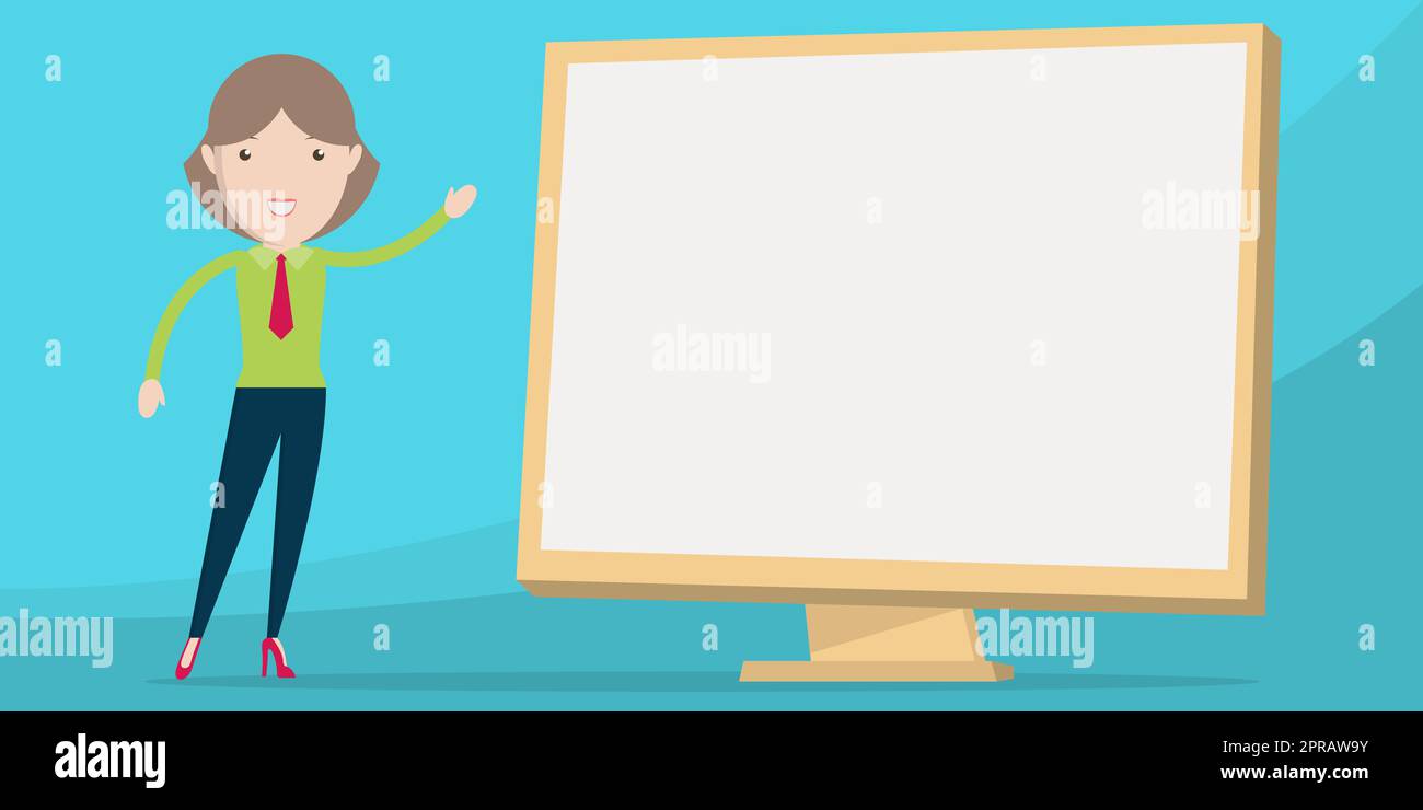 Kursleiter Zeichnen Handfläche Zeigt Neue Lektionen. Lehrer Design Punkte Hand An Blank Whiteboard Präsentation Ideen. Stockfoto