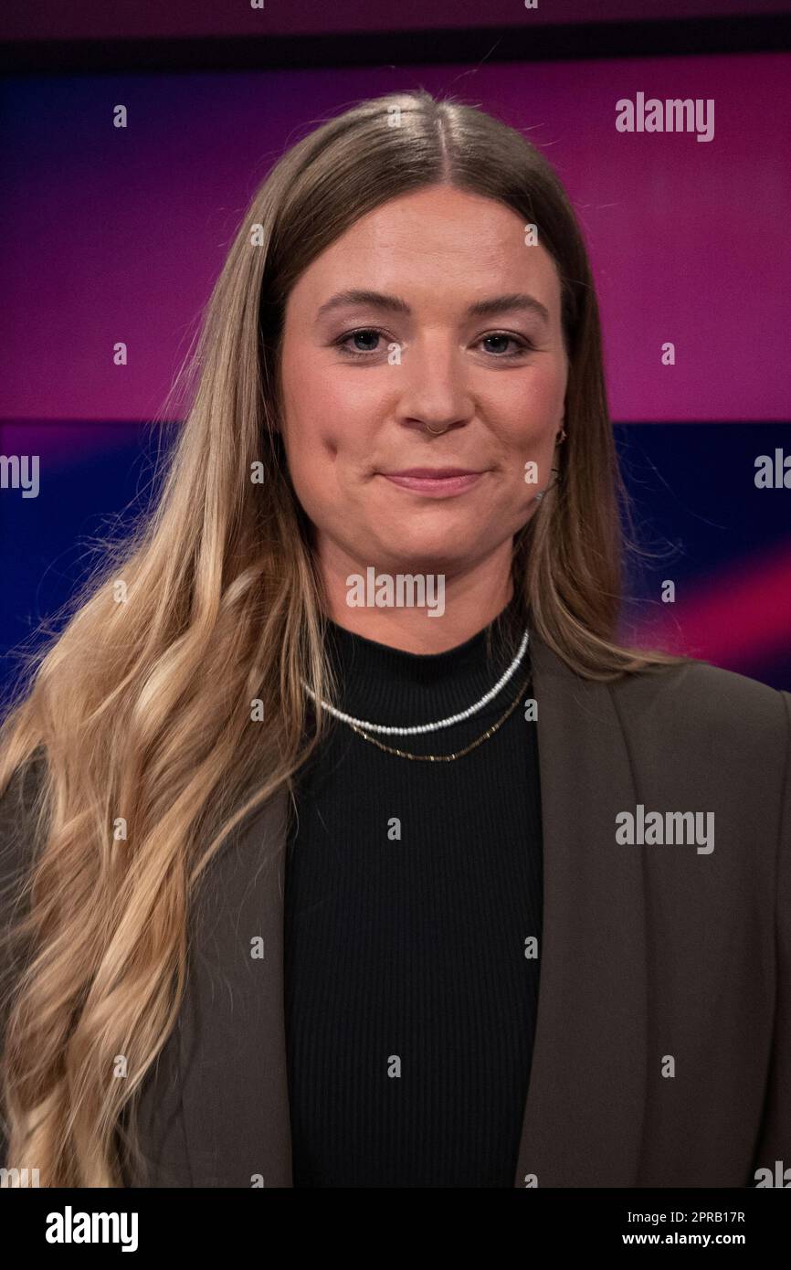 Köln, Deutschland. 26. April 2023. Rahel KLEIN, Journalist, Porträt, Porträt, Einzelbild zugeschnitten, Single Motif, „Maischberger“, Talkshow, WDR/ARD, April 26., 2023. Kredit: dpa/Alamy Live News Stockfoto