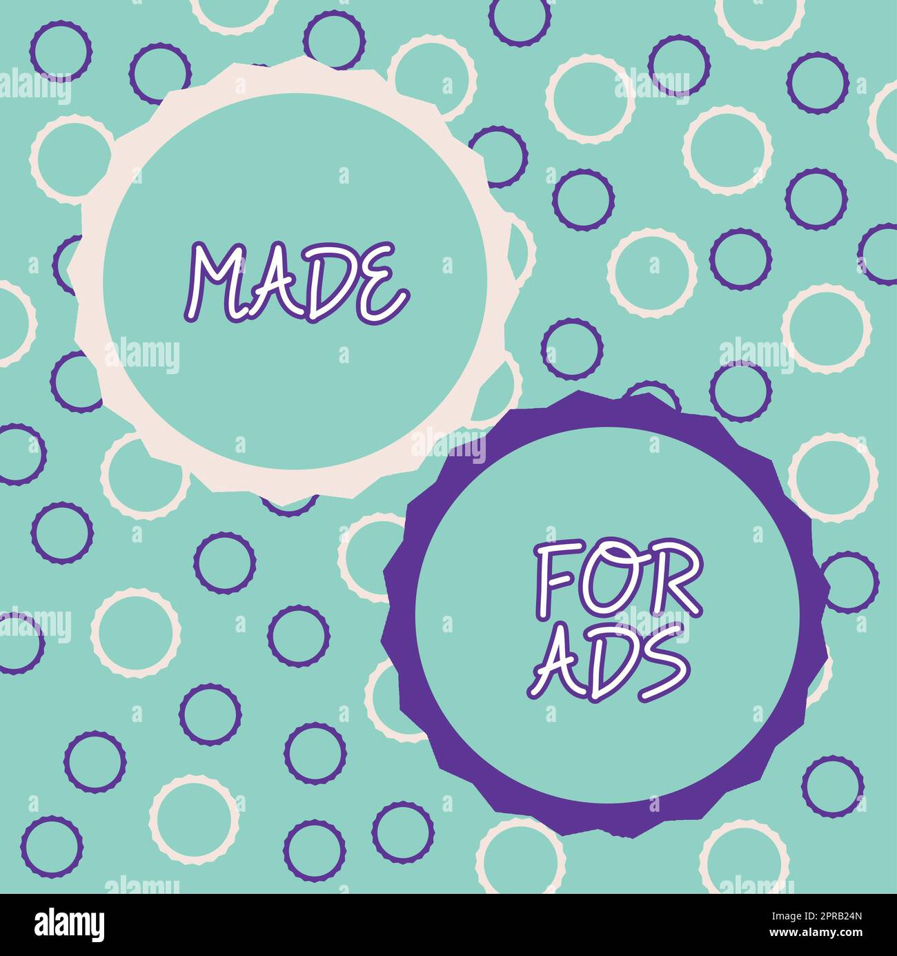 Schild mit Made for Ads. Geschäftsübersicht Marketingstrategien Designs für eine Kampagne Werbeaktionen Sprechblasen mit runden Formen für Werbung, Poster, Artikel. Stockfoto