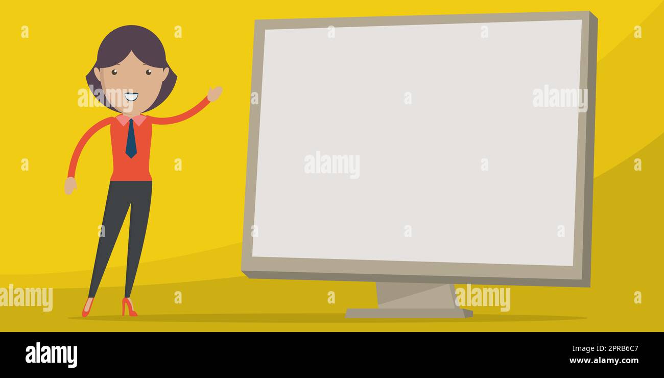 Kursleiter Zeichnen Handfläche Zeigt Neue Lektionen. Lehrer Design Punkte Hand An Blank Whiteboard Präsentation Ideen. Stockfoto