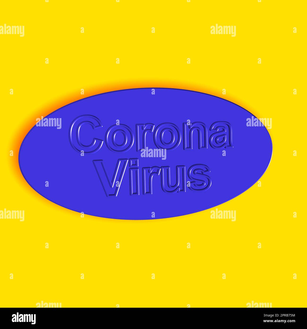 „Coronavirus“ - Wort, Beschriftung oder Text als 3D-Illustration, 3D-Rendering, Computergrafik Stockfoto