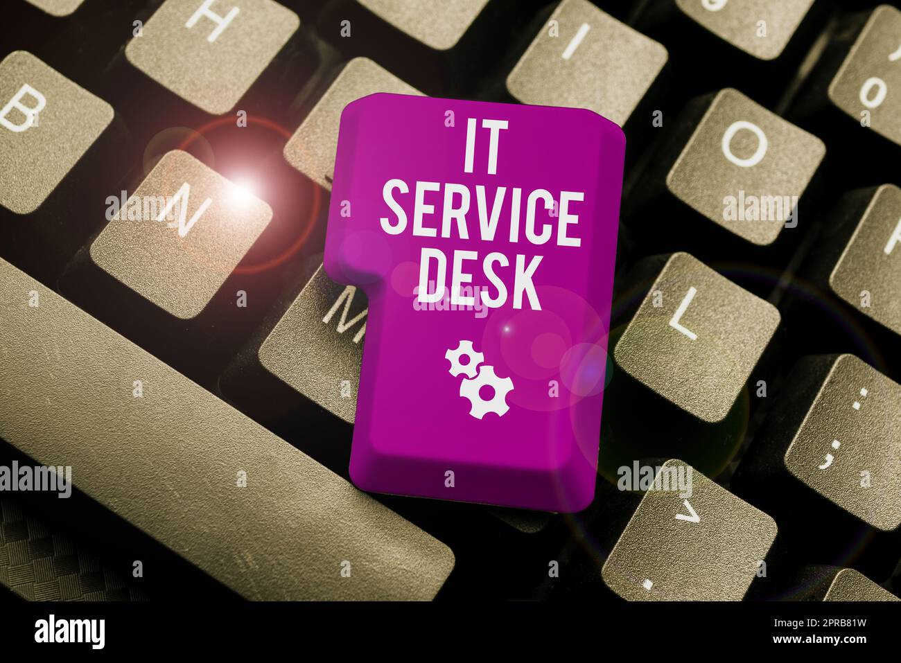 Text mit Inspiration IT Service Desk. Wort für technologisches Support Online-Hilfe-Hilfe-Zentrum -48935 Stockfoto