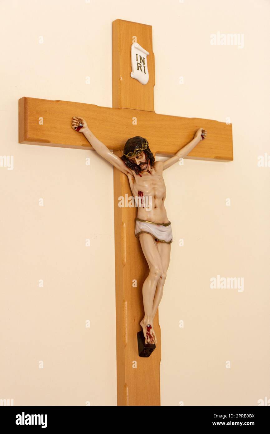 Jesus Christus am Kreuz. Stockfoto