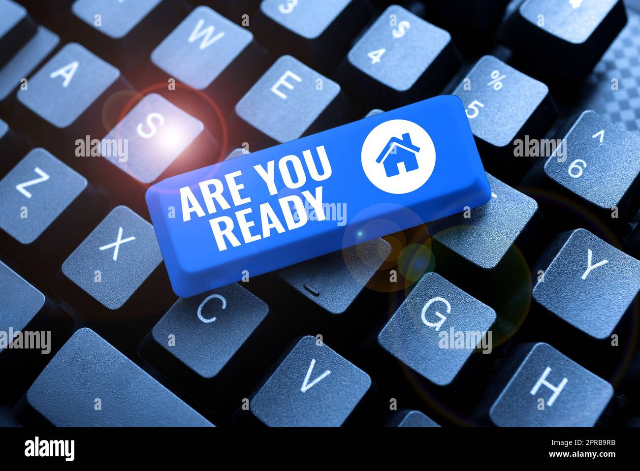 Text mit Inspiration bist du bereit. Wort für Wachsamkeit Vorbereitung Dringlichkeit Spiel Start Eile hellwach -49001 Stockfoto