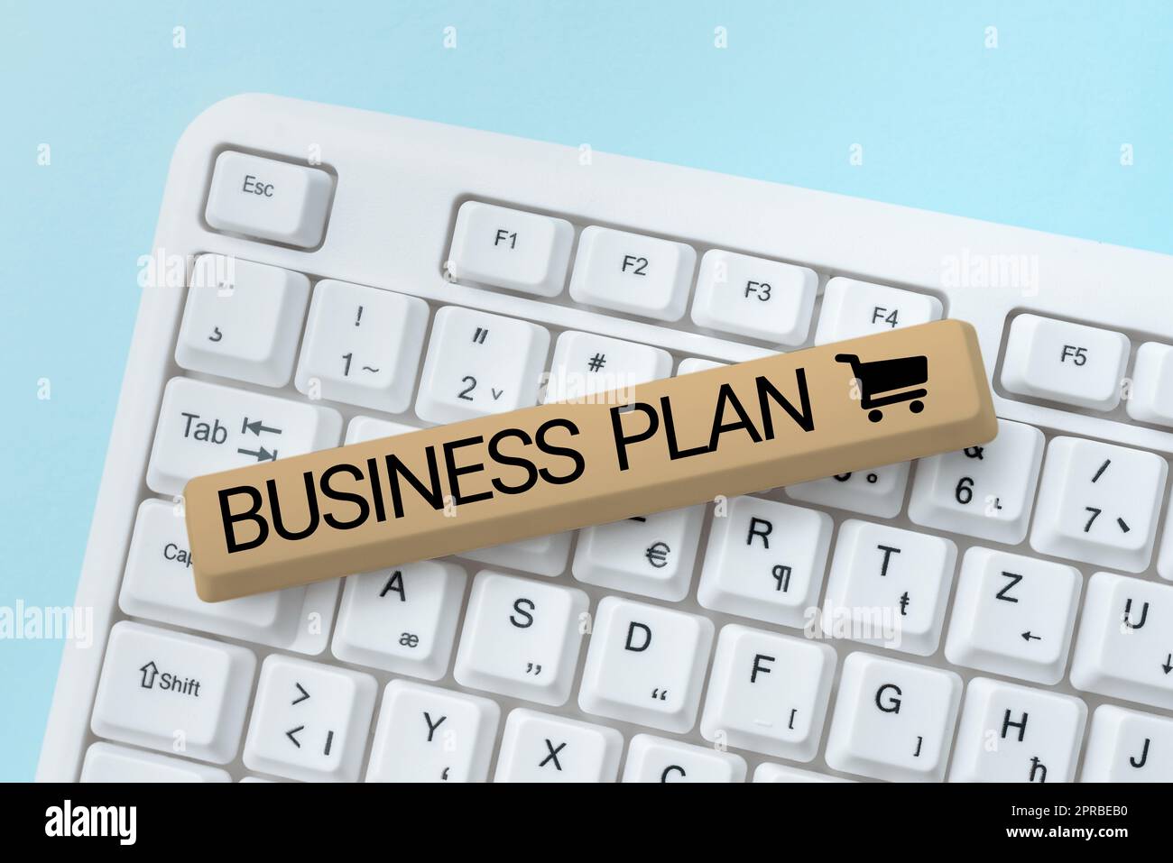 Handschrift unterschreiben Businessplan. Geschäftsidee Strukturstrategie Ziele und Ziele Finanzprognosen -48569 Stockfoto