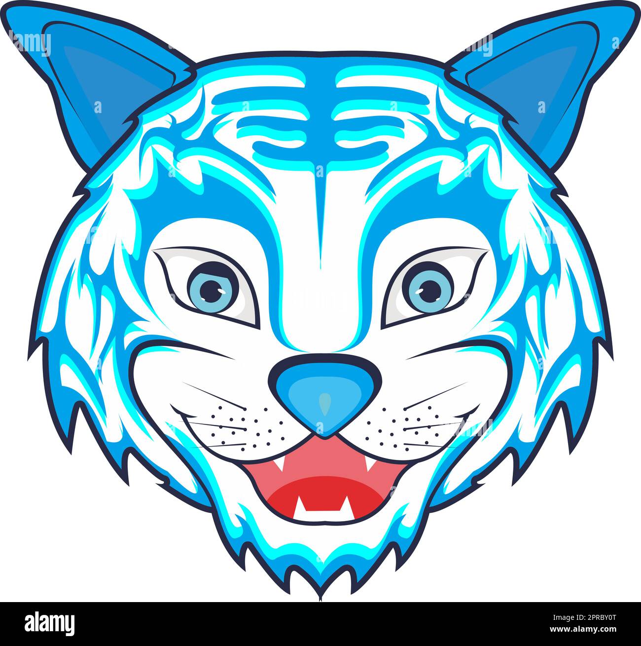 Vektorgrafik des Tigerkopfes für Maskottchen- und Logo-Design Stock Vektor