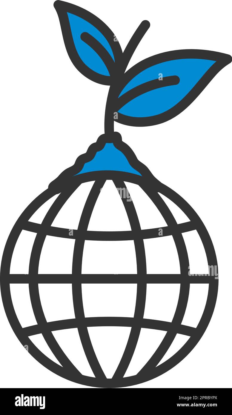 Planet Mit Sprout-Symbol Stock Vektor