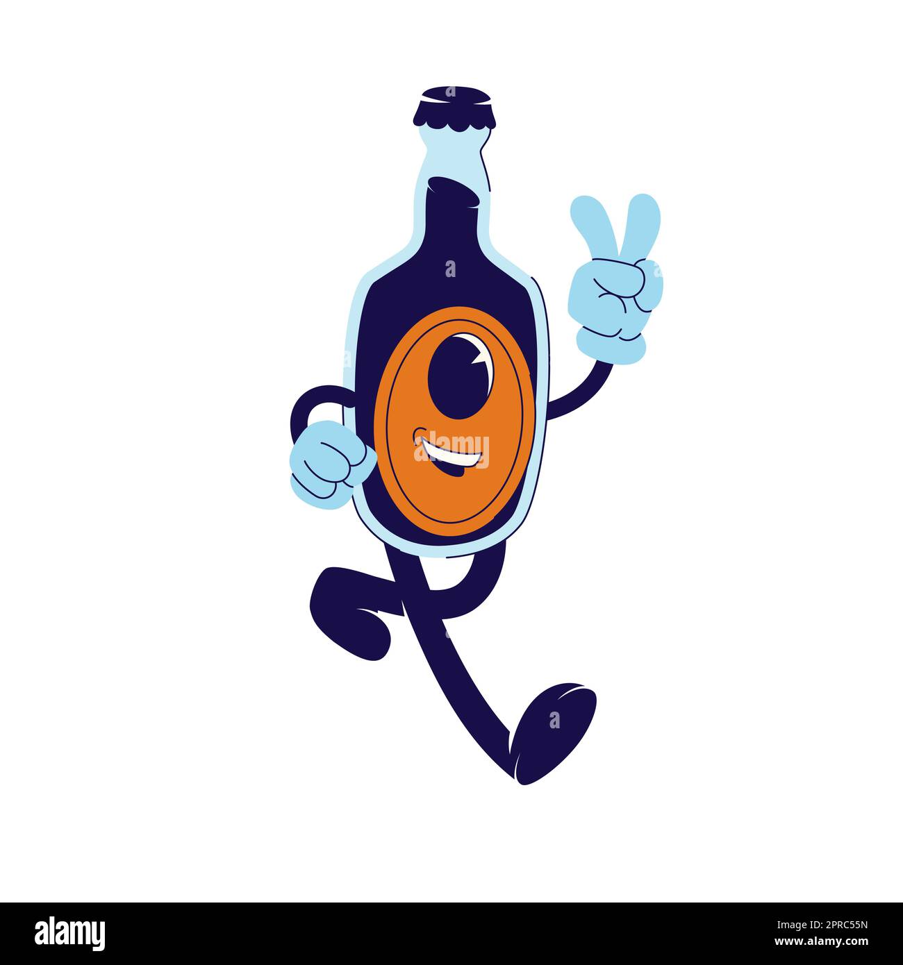 Soda, groovy Retro-Aufdruck aus den 70er Jahren. Abbildung für T-Shirt, T-Shirt und Aufkleber – Posterdesign. Ein cooles Charakterkonzept. Stock Vektor