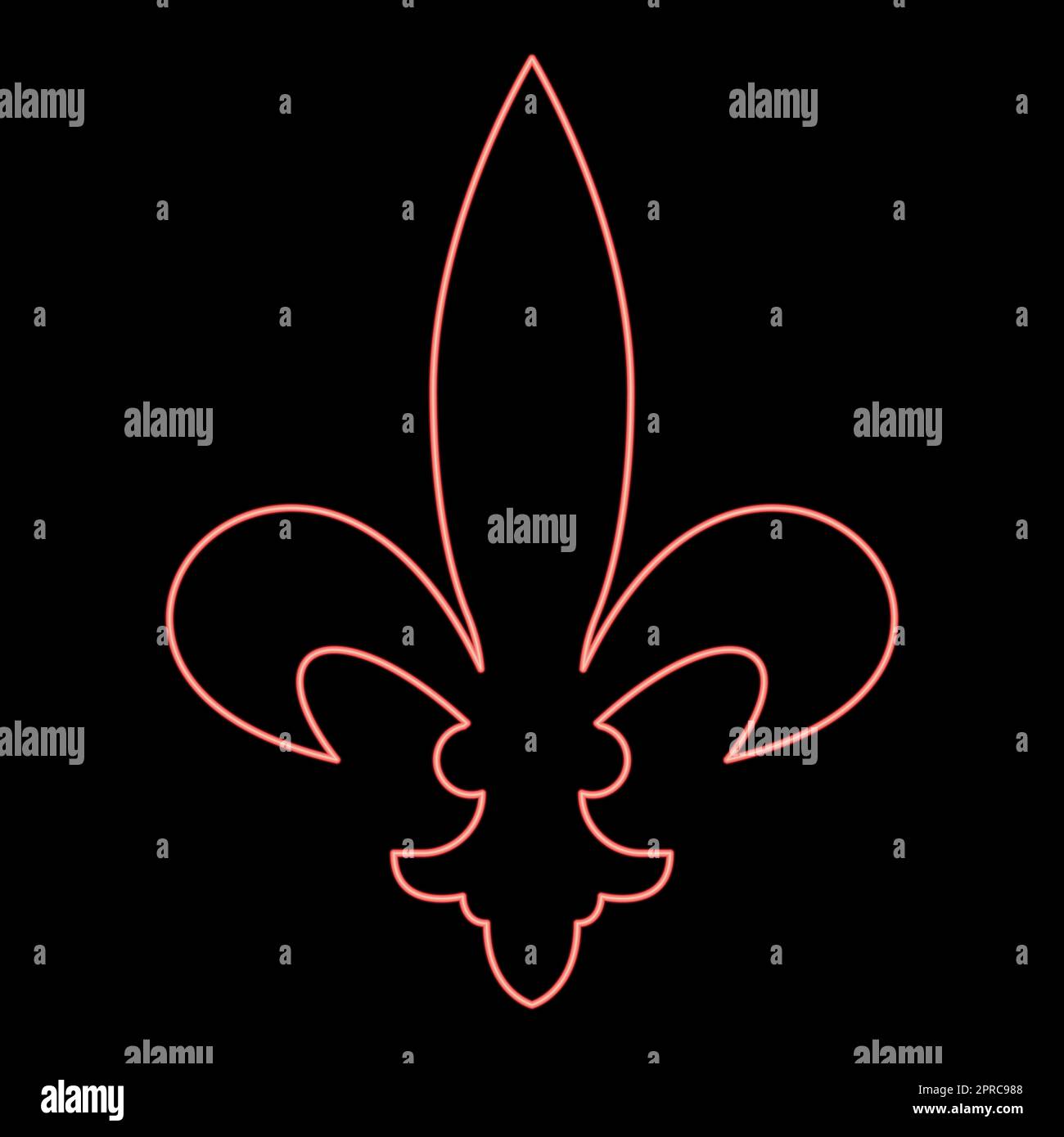 Neon Heraldic Symbol Heraldry liliya Symbol Fleur-de-LIS Royal french Heraldry Stil rote Farbe Vektor Illustration Bild flacher Stil Stock Vektor