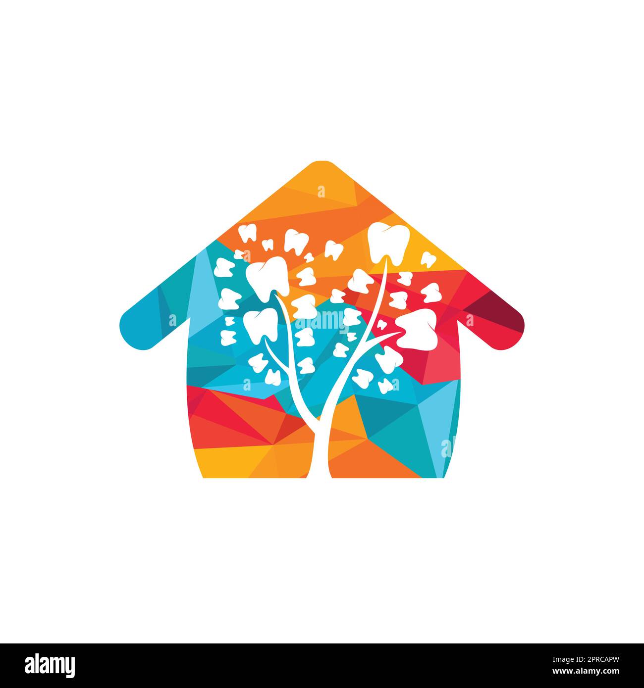 Dentalbaum-Vektor-Logo-Design-Vorlage. Vorlage für Vektorlogo von Dentrees. Stock Vektor