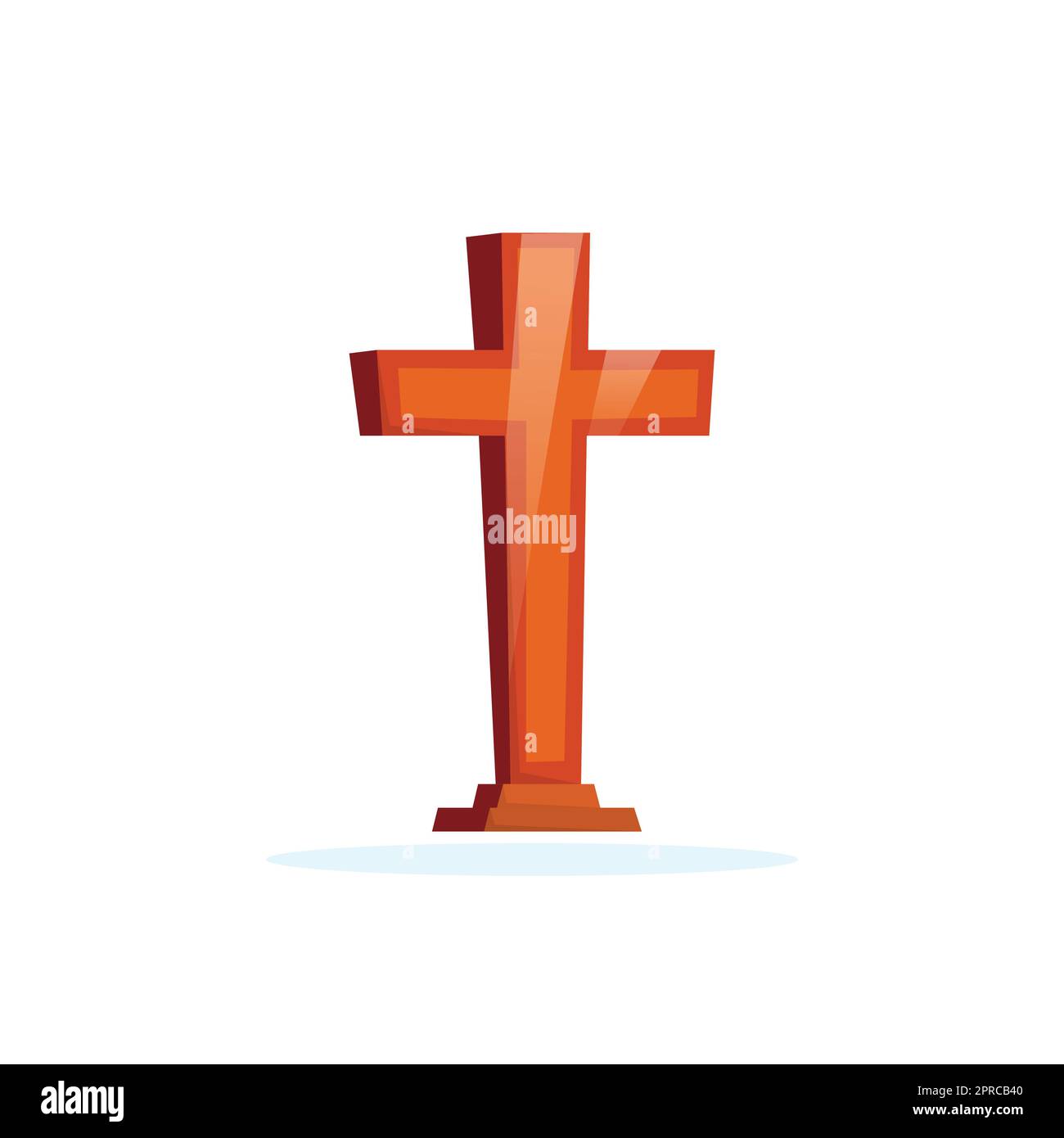 Hölzernes religiöses Kreuz Isolierte Kirchenmöbel Stock Vektor