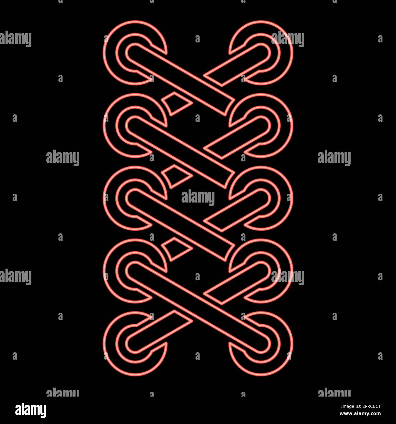 Neon Schnürsenkel von Sneakerschuhen Schnürsenkel binden Schnürsenkel Schnürsenkel Schnürung Konzept Schnürung Schnürsenkel Schnürsenkel Schnürsenkel rot Farbvektor Illustration flacher Stil Stock Vektor