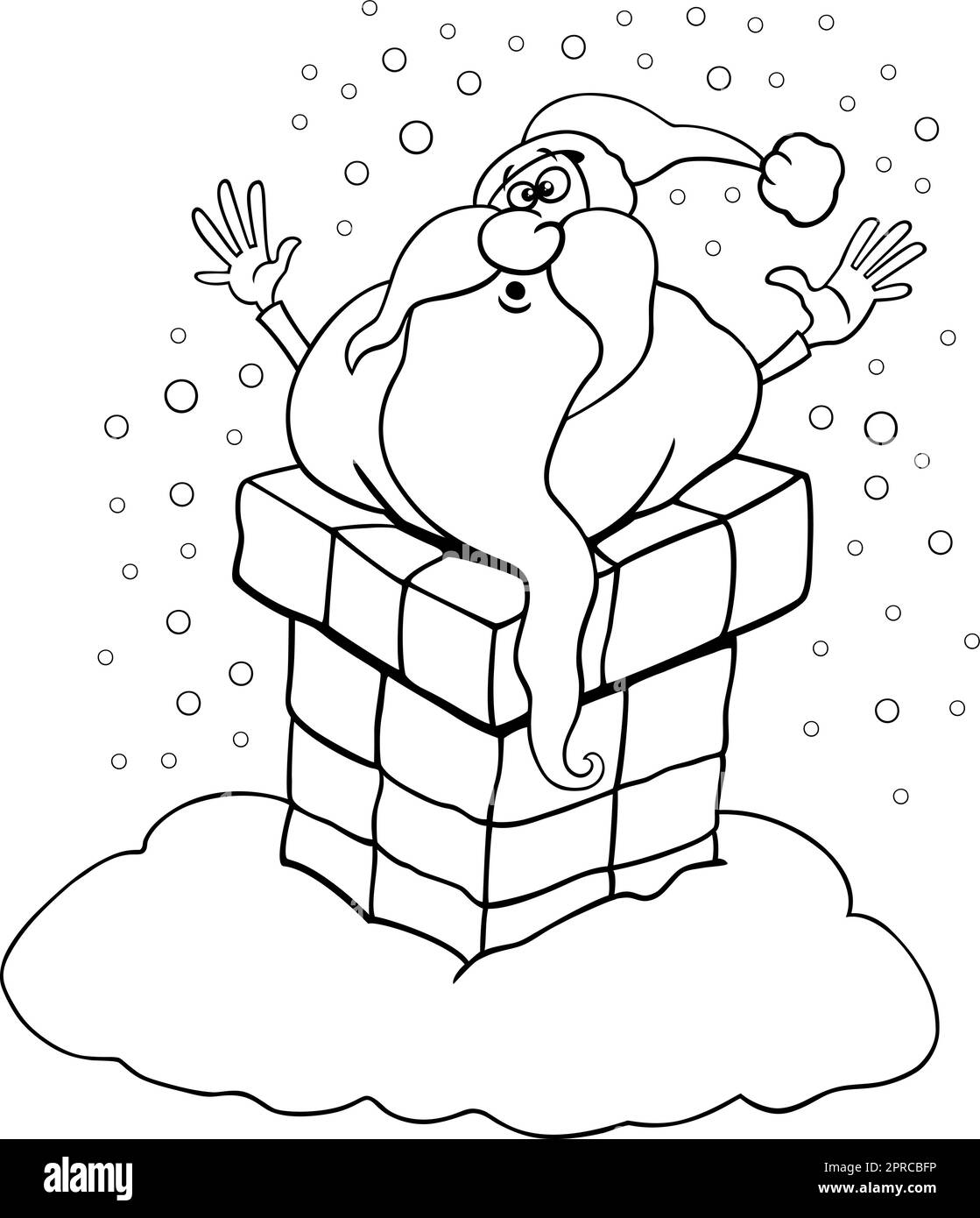 Cartoon Santa Claus in Schornsteinfarbseite gestopft Stock Vektor