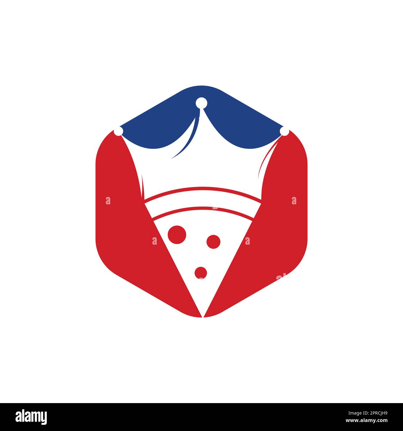 Vorlage für das Vektor-Logo von Pizza King. Kronen- und Pizzastücke-Design. Stock Vektor