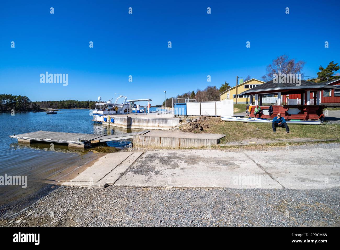 Am Sommaröstrand Hafen, Tammisaari, Finnland Stockfoto