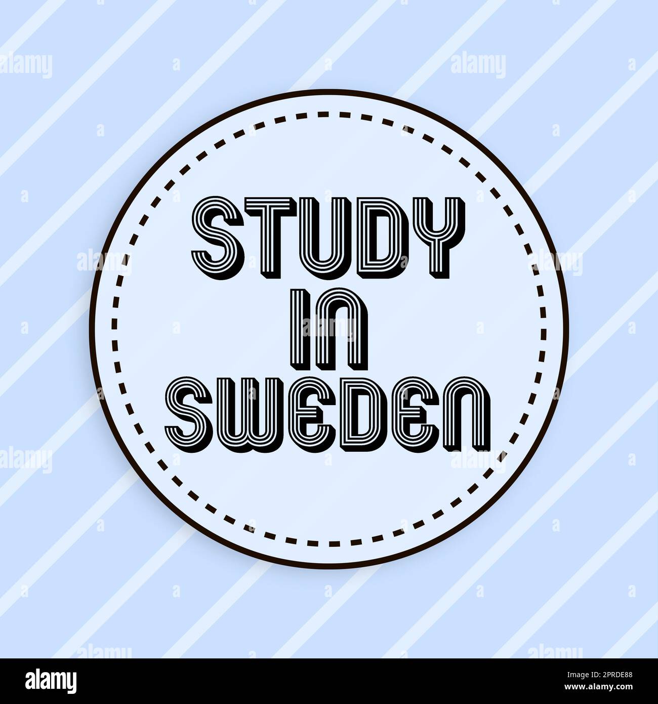 Textschild mit Studie in Schweden. Geschäftsansatz Reisen Sie zu Bildungszwecken in ein europäisches Land Stockfoto