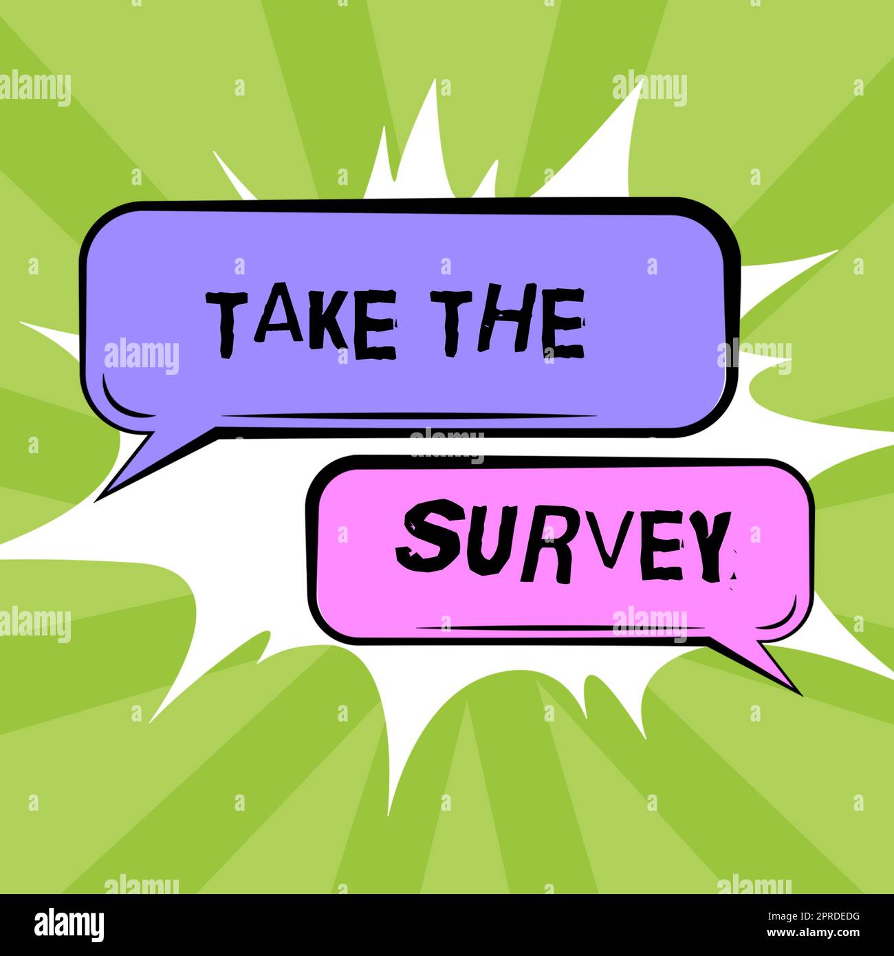 Unterschreiben Sie mit „an der Umfrage teilnehmen“. Geschäftsansatz Füllen Sie den Fragebogen aus, um Feedback aus der Sprechblase des Service auf der Etage zu geben und wichtige Informationen darin zu vermerken. Stockfoto
