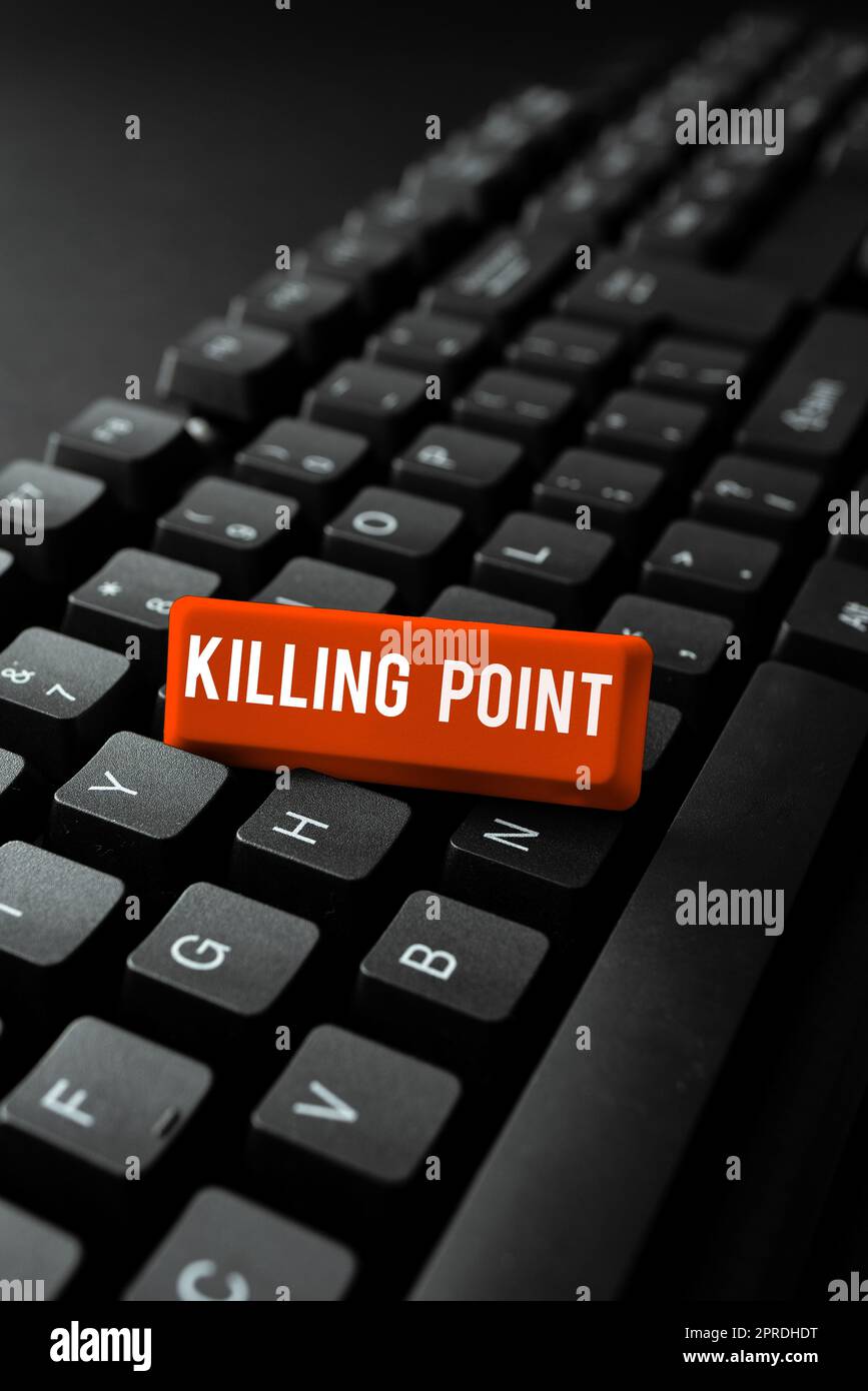 Schild mit Killing Point. Wort geschrieben auf Phase End Review Stage Gate Project Evaluation No Go -48869 Stockfoto