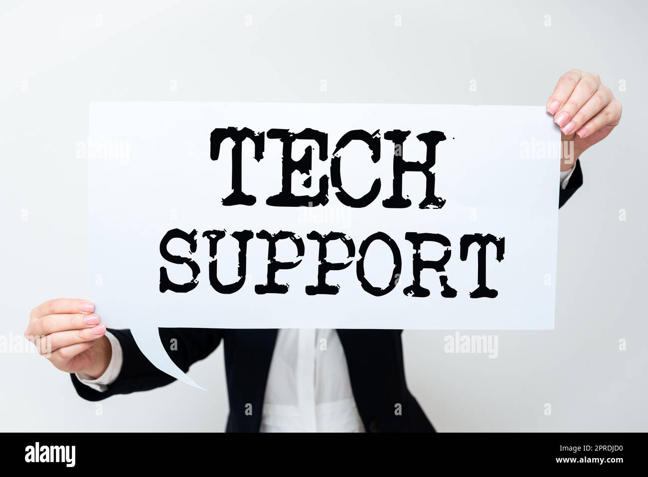 Technischer Support für handgeschriebenen Text. Konzeptionelle Fotohilfe durch Techniker Online oder Call Center Customer Service Design of Blank Speech Bubble S Gesprächsführung. Stockfoto