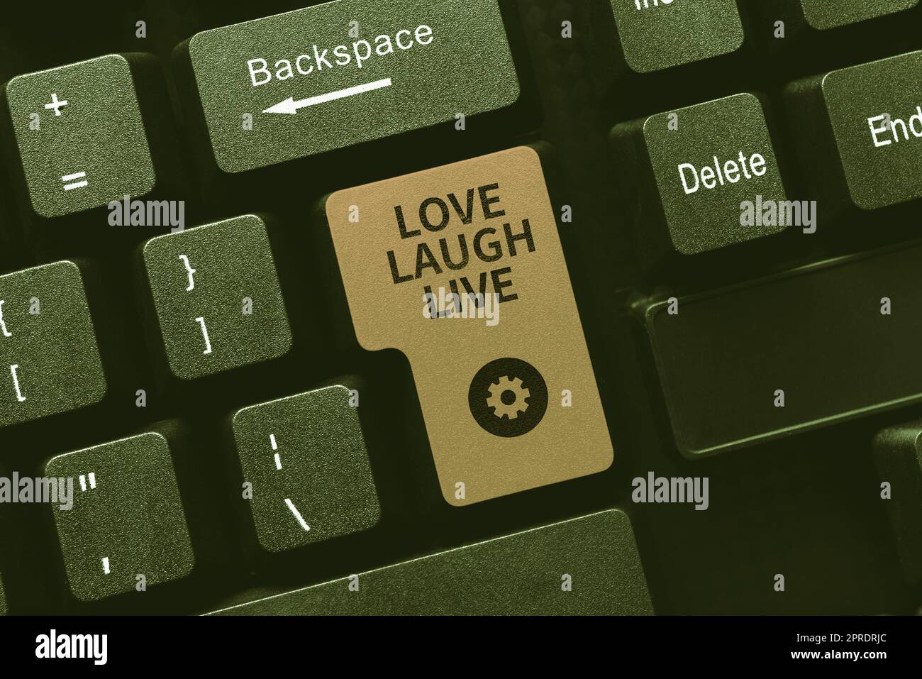 Konzeptionelle Darstellung Love Laugh Live. Geschäftsidee positiv inspiriert sein Genießen Sie Ihre Tage lachend gut Humor -49067 Stockfoto