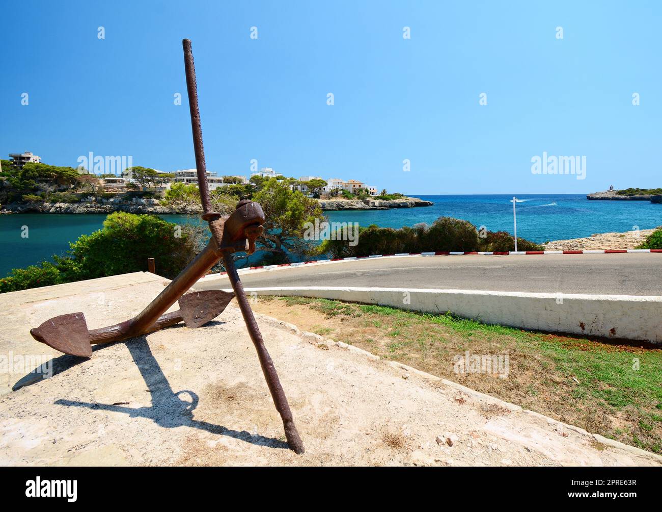 Großer Anker in Porto Cristo, Insel Mallorca, Spanien Stockfoto