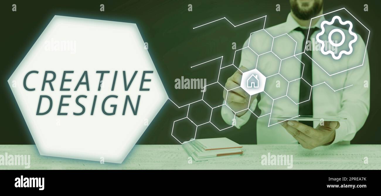 Schild mit Anzeige von Creative Design, Business Idea ein visuelles Element, das sein Hauptziel erfüllt Stockfoto
